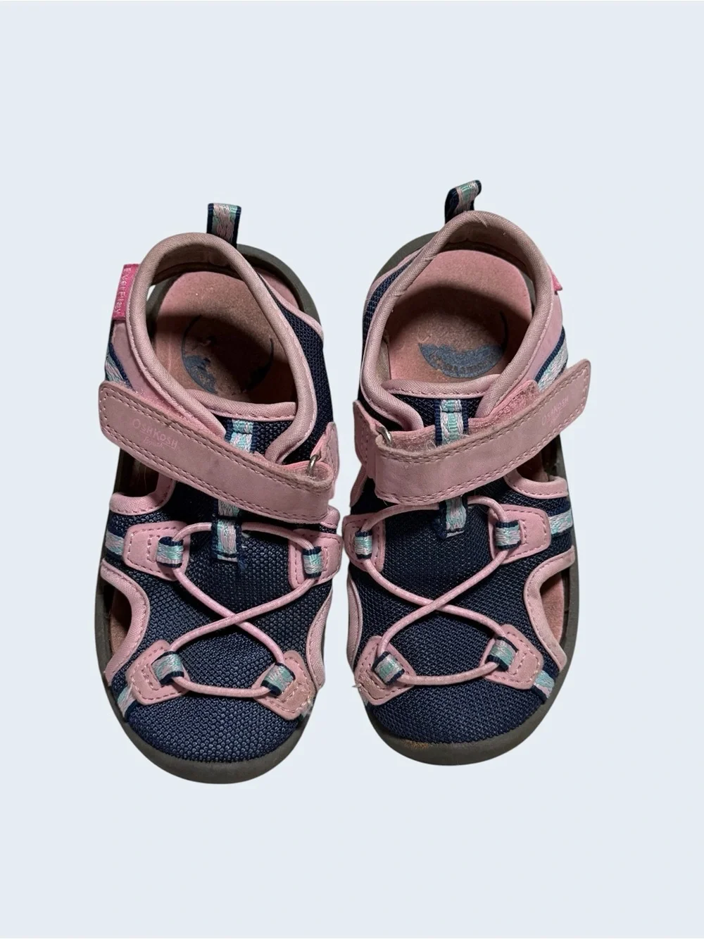 Kids Size 10 Navy and Pink Closed-Toe Sandals